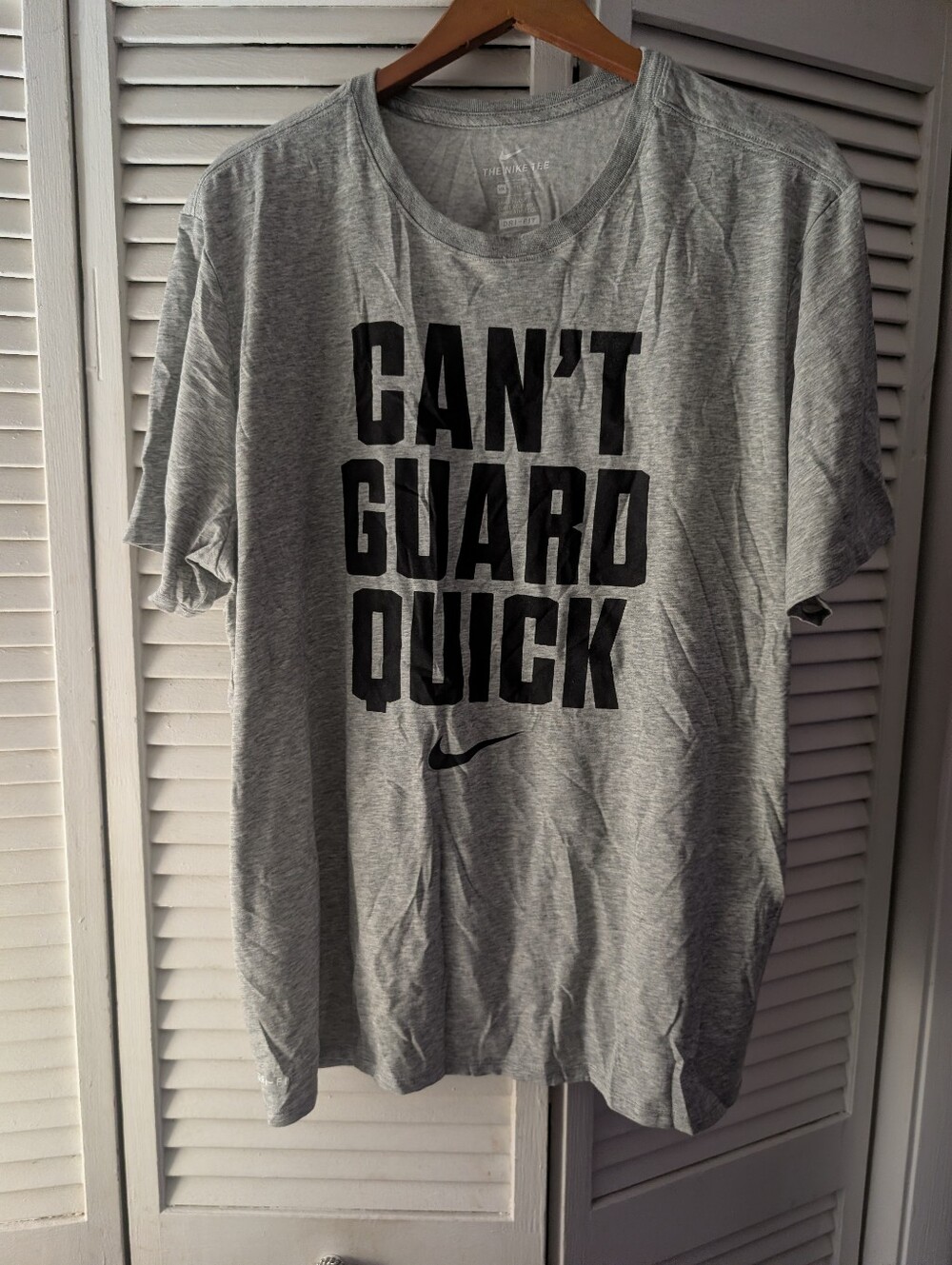 Nike Gray Graphic 'CAN'T GUARD QUICK' Short Sleeve Tee
